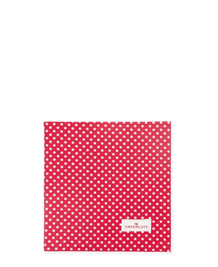 GreenGate Napkin with Lace Dotty Red