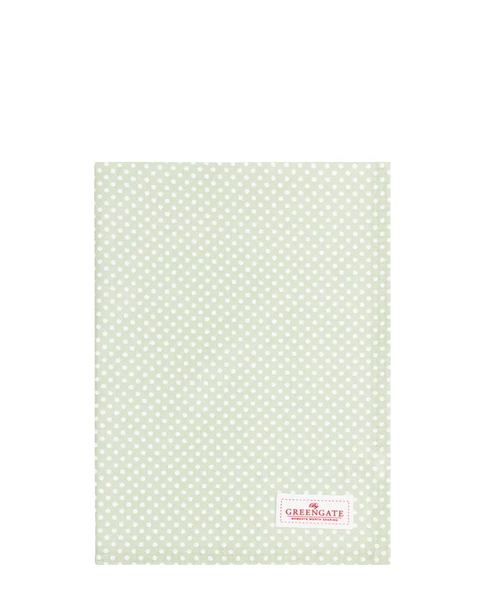 GreenGate Tea Towel Dotty Pale Green