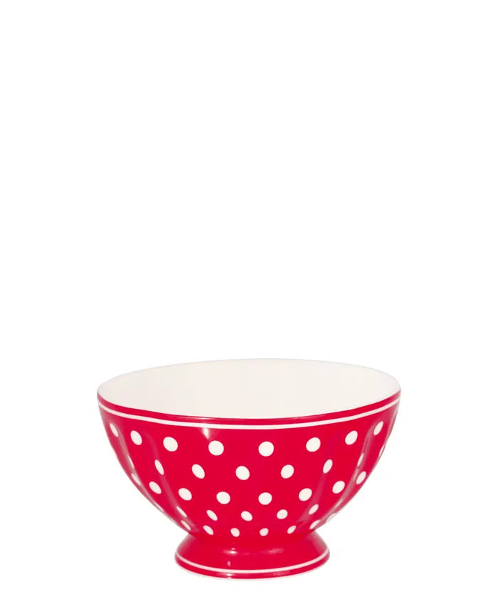 GreenGate: French Bowl Medium Dotty Red