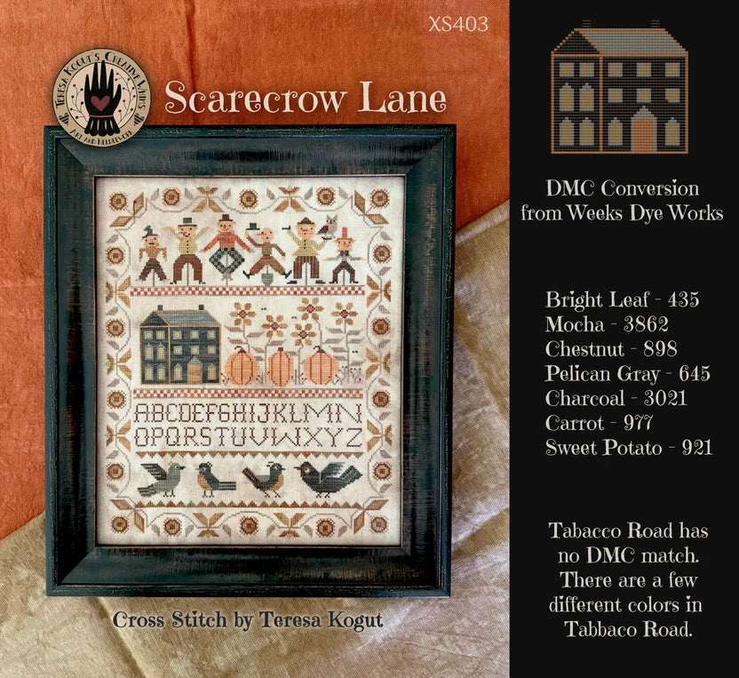 Scarecrow Lane, Cross Stitch pattern, by Teresa Kogut