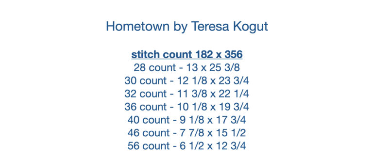 Hometown, by Teresa Kogut pattern