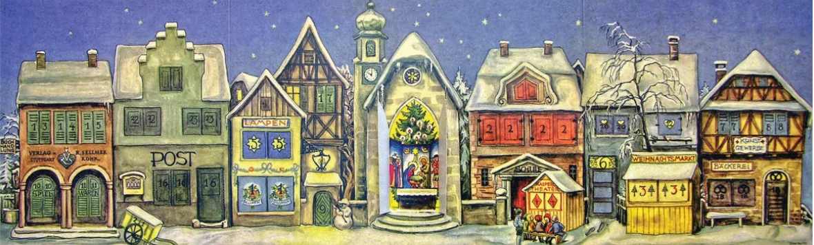 German Advent Calendar {The Little Town~1946}