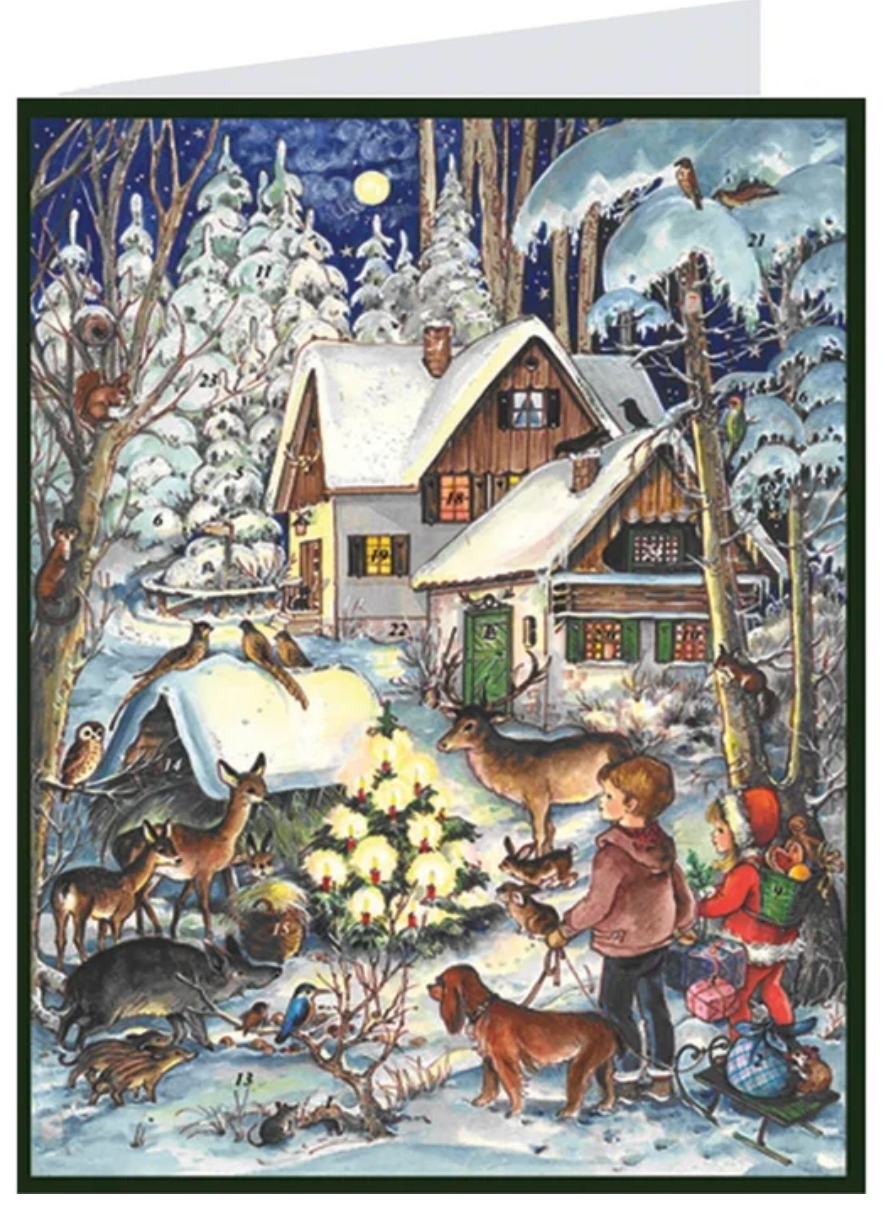 German Postcard Advent Calendar {Winter Among the Animals}