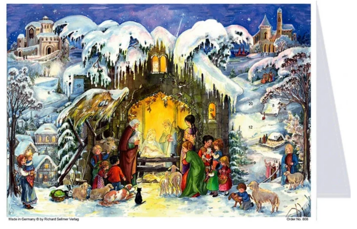 German Postcard Advent Calendar {Jesus is Born}