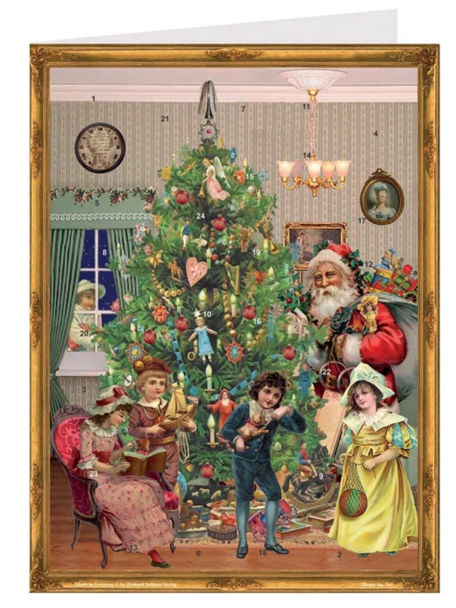 German Postcard Advent Calendar {Under the Chistmas Tree}