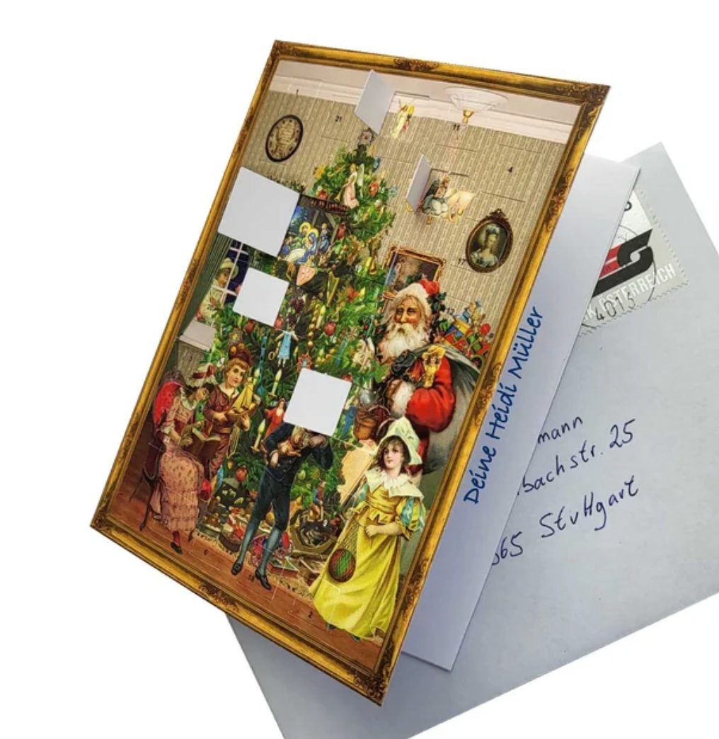 German Postcard Advent Calendar {Under the Chistmas Tree}