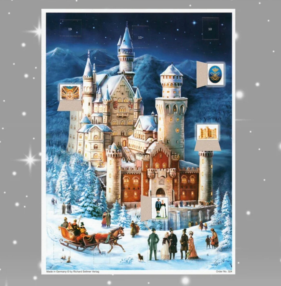 German Postcard Advent Calendar {Neuschwanstein Castle}