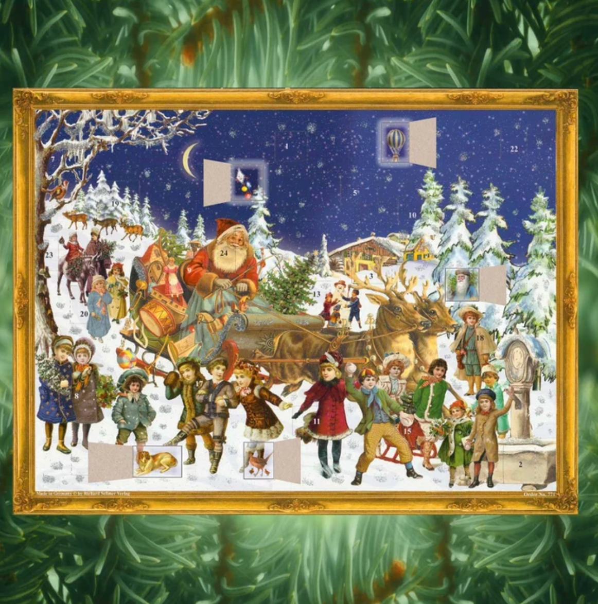 German Advent Calendar {Santa Claus in his Reindeer Sleigh}