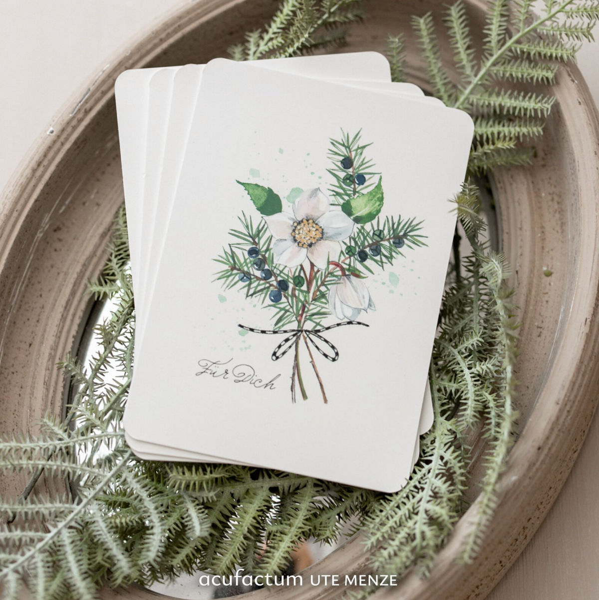 Acufactum Postcard Christmas Rose "For You"