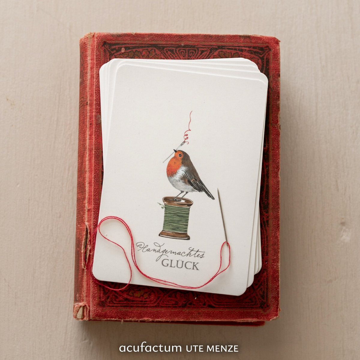 Acufactum Postcard Robin "Handmade Happiness"