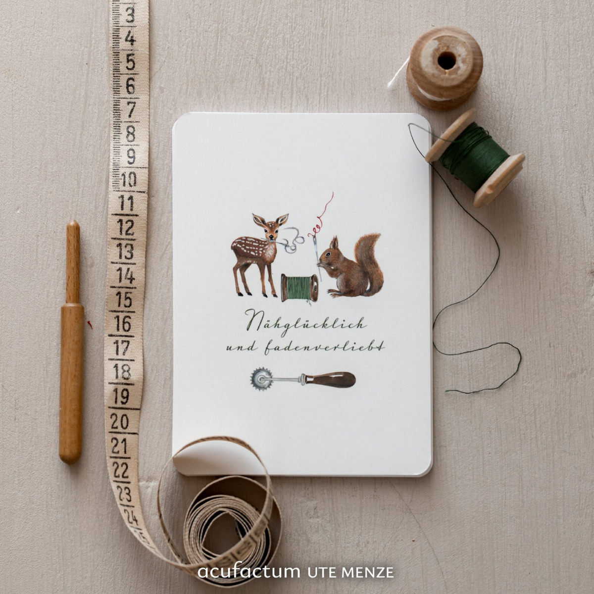 Acufactum Postcard "Sew Happy Thread Obsessed"
