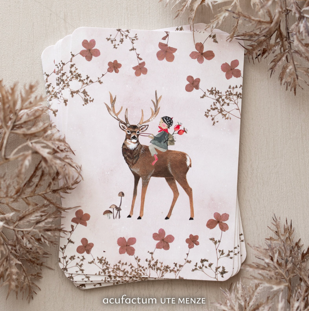 Acufactum Postcard "Deer Stroll"