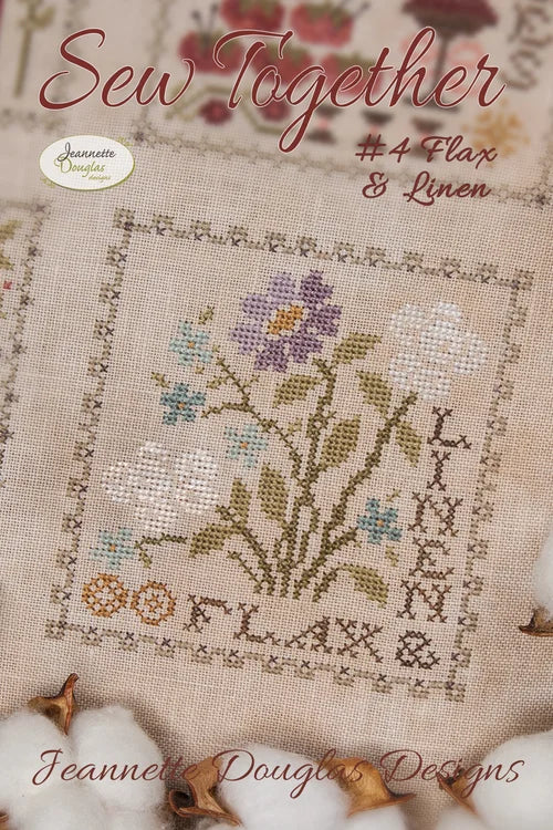 Sew Together Series #4 Flax & Linen Cross stitch pattern by Jeannette Douglas Designs