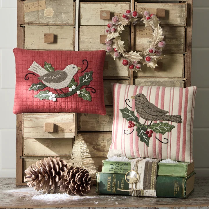 Songbirds in the Holly Pillow Set of 2, Pattern by Buttermilk Basin