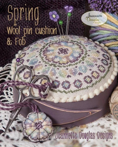 Spring Pincushion Cross stitch pattern by Jeannette Douglas Designs