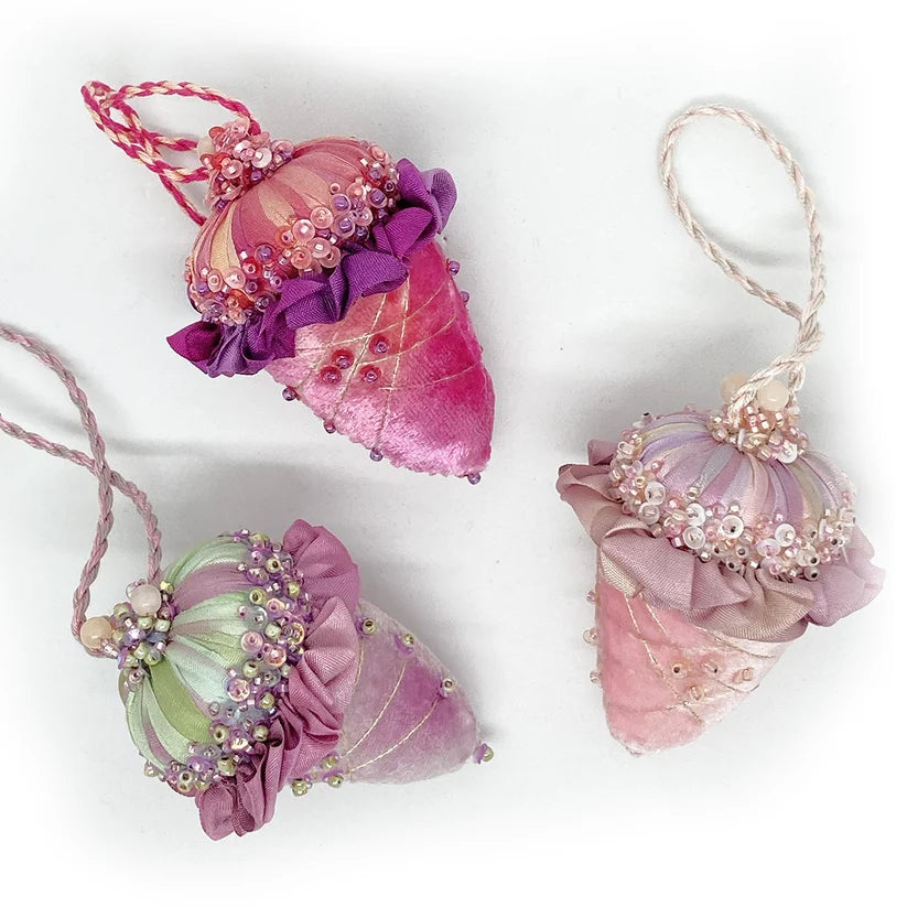 Sugar Plum Velvet Acorns kit, by Mary Jo Hiney Designs