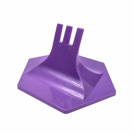 Purple plastic phone stand with three slots, ideal for stability and hands-free use.