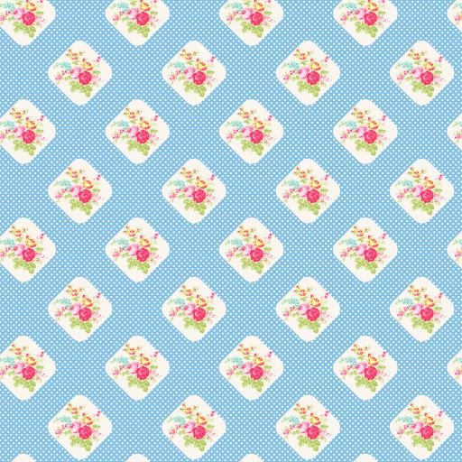 Posie Diamond Floral Blue BOLT END 2 YARD 12&quot;