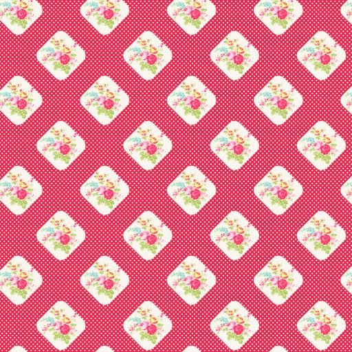 Posie Diamond Floral Red BOLT END 4 YARD 33&quot;