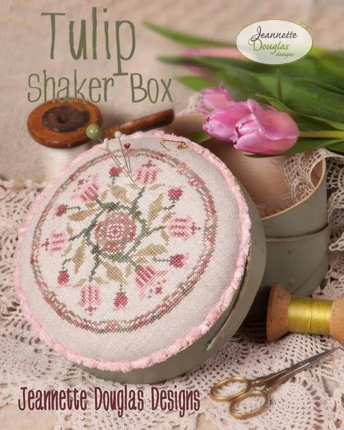 Tulip Shaker Box Cross stitch pattern by Jeannette Douglas Designs