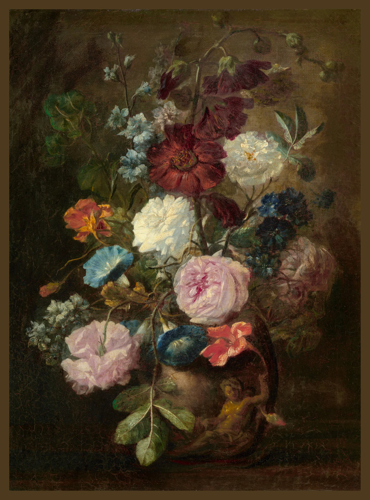 Stitch & Fable Vintage Art Textile Panel ~ {Vase of Flowers}