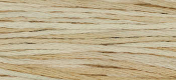 Light beige embroidery floss, made from soft cotton, ideal for stitching and crafting projects.