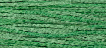 Vibrant green embroidery floss, suitable for various crafts and sewing projects.