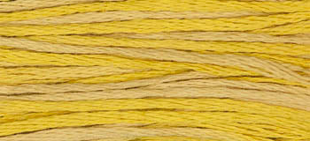 Yellow embroidery floss, soft cotton, ideal for crafting and sewing projects, vibrant color for creative designs.