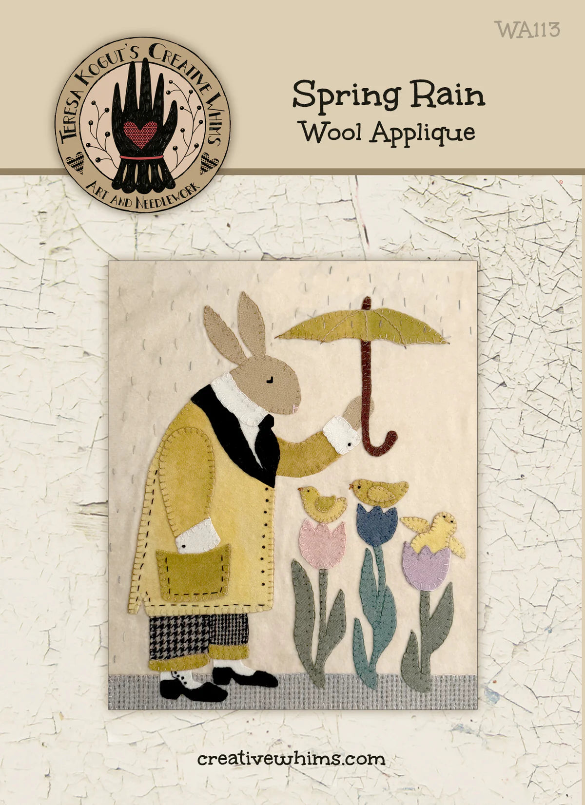 Wool Applique Spring Rain, by Teresa Kogut pattern