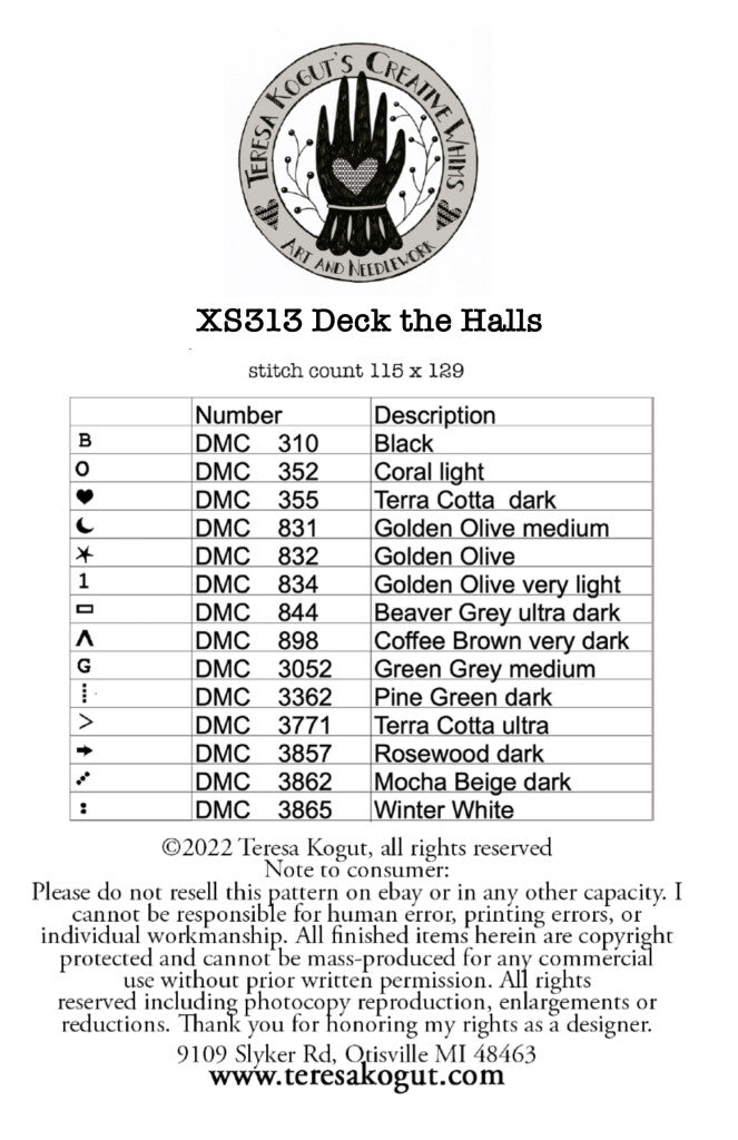 Deck the Halls, by Teresa Kogut pattern