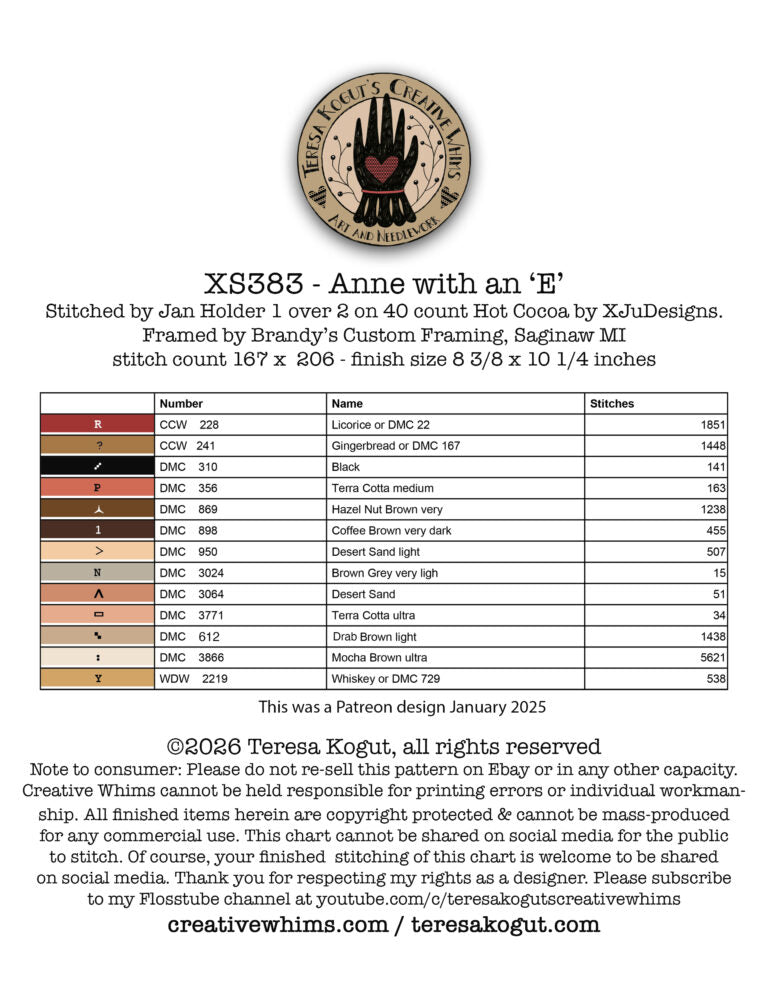 Anne with an "E", by Teresa Kogut pattern