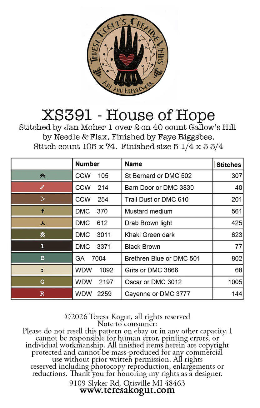 House of Hope, by Teresa Kogut pattern