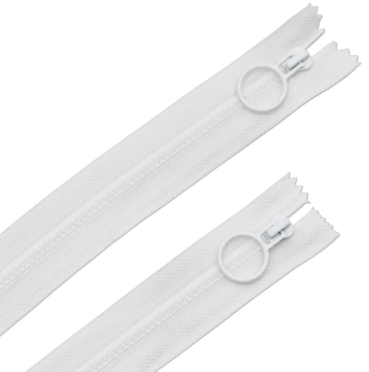 20" Hoop Pull Zipper (2 pack, white)