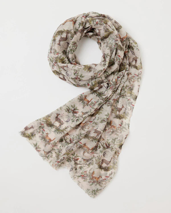 Fable England A Night&#39;s Tale Woodland Crystal Grey Light Weight Scarf