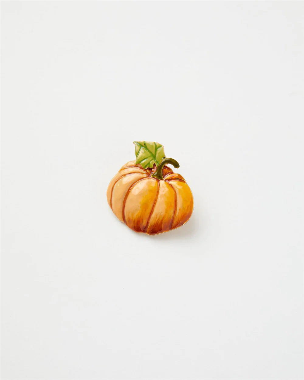 Fable England Enamel Pumpkin Brooch