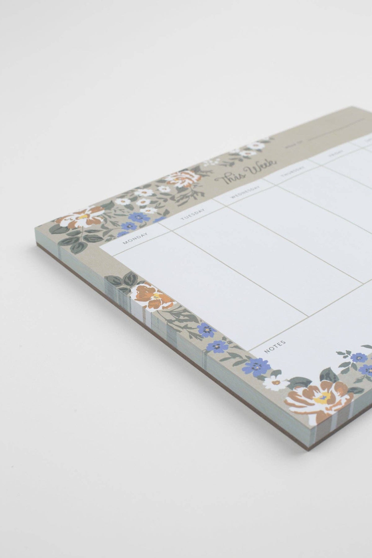 Blossom Weekly Planner Notepad - Green Floral