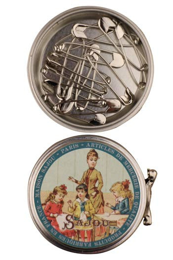 Sajou Ball Safety Pins {Chromed} in Sewing Lesson Tin