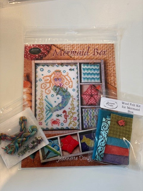 Mermaid Box Kit Cross stitch pattern by Jeannette Douglas Designs