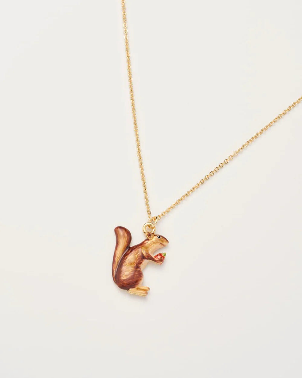 Fable England Strawberry Squirrel Necklace