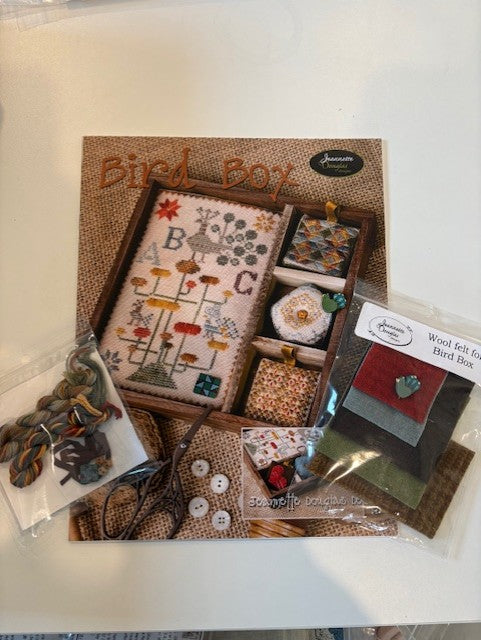 Bird Box Kit Cross stitch pattern by Jeannette Douglas Designs