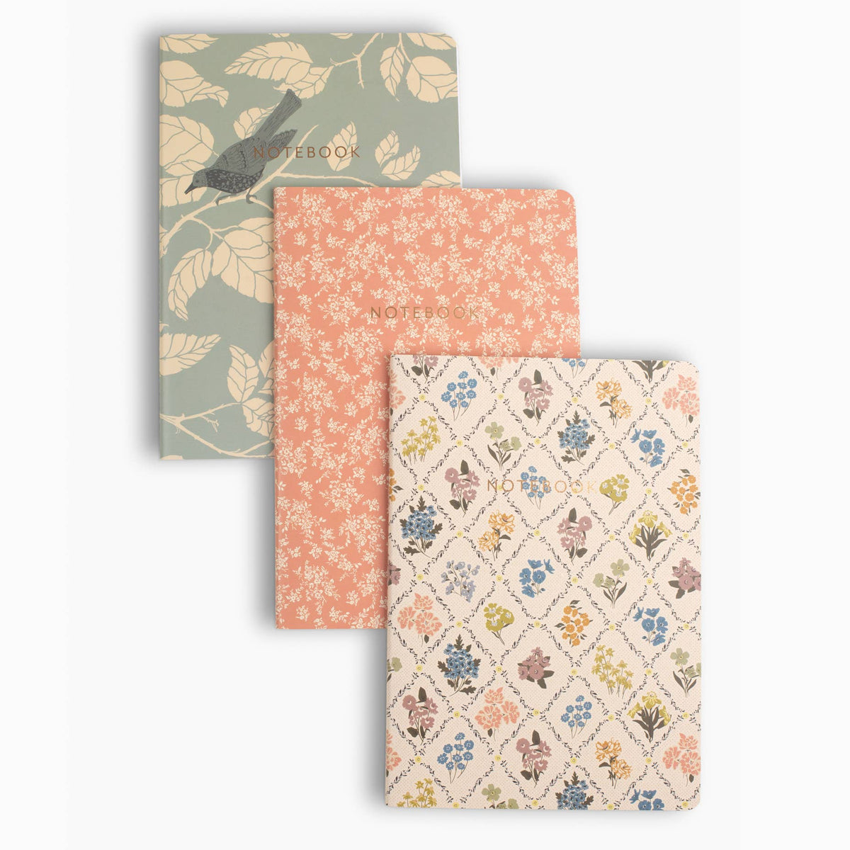 Reverie Floral Notebook Set | 3 Softcover Lined Journals