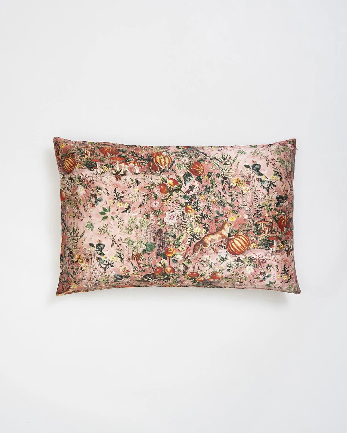 Fable England Folksy Fox Pink Silk Pillowcase