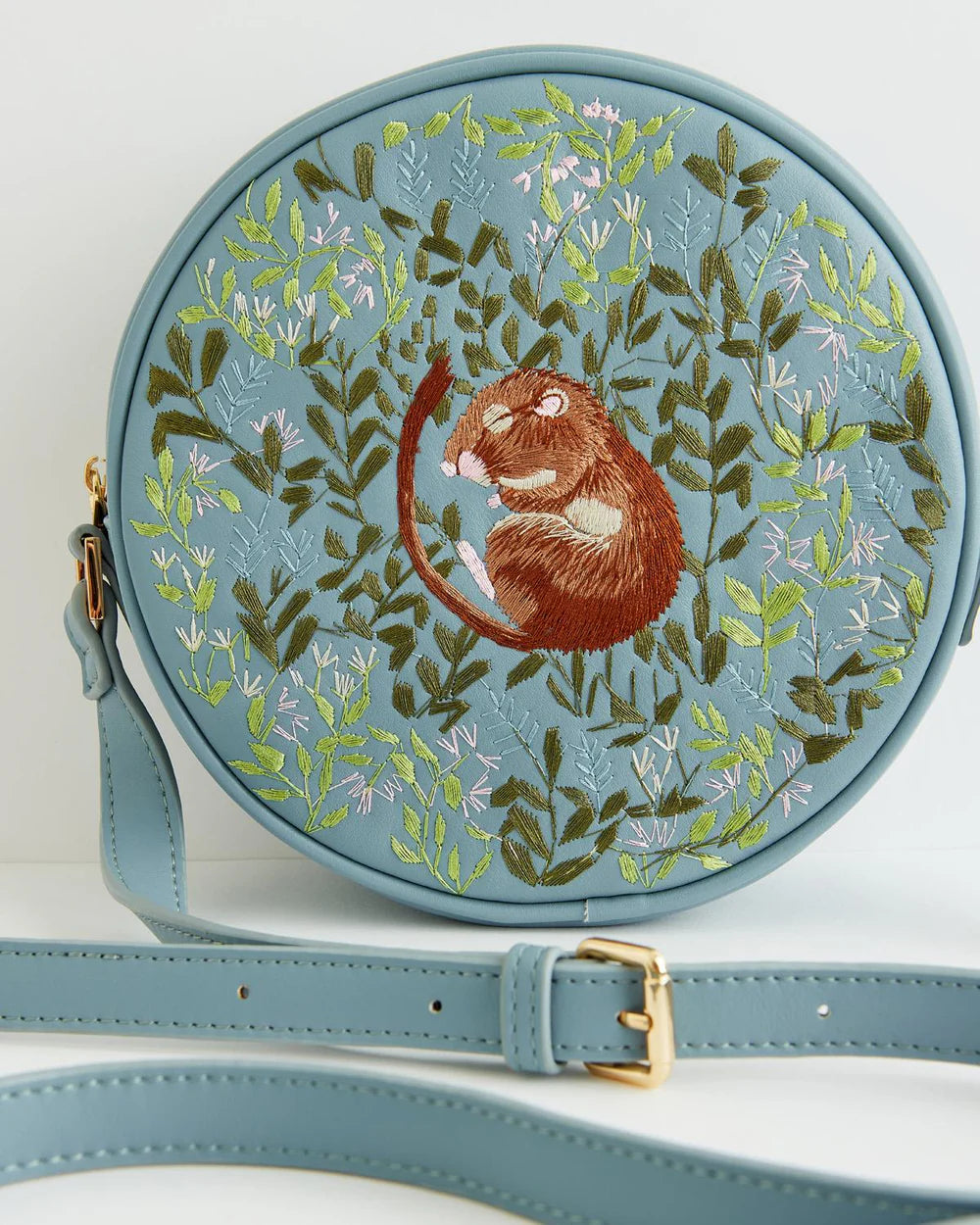 Fable England Chloe Circle Bag Embroidered Dormouse