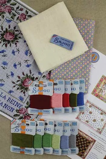 Sajou Cross Stitch Kit: Marie Antoinette at Trianon small cushion