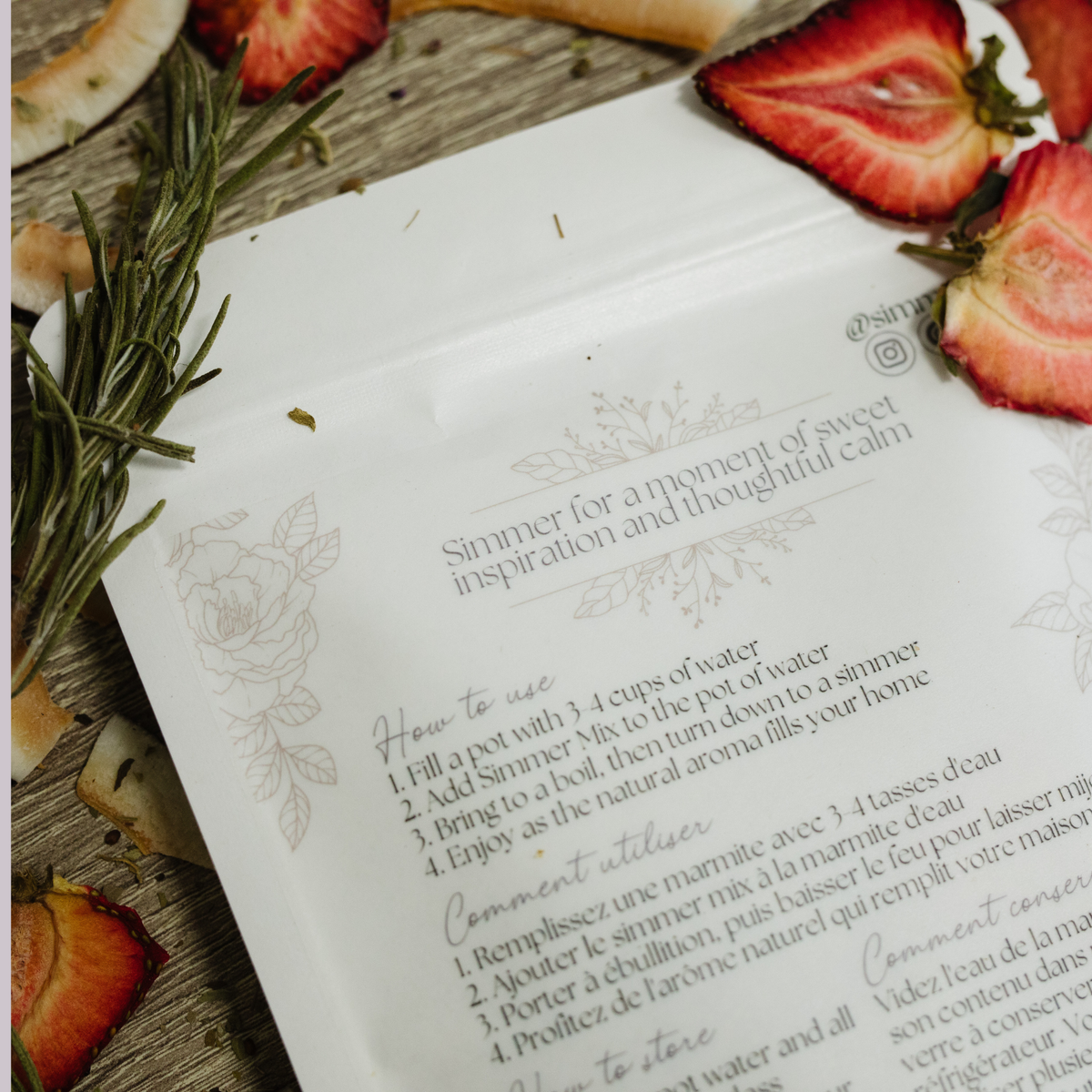 Be Poetic Simmer Pot Mix, Natural Strawberry Herb Aroma