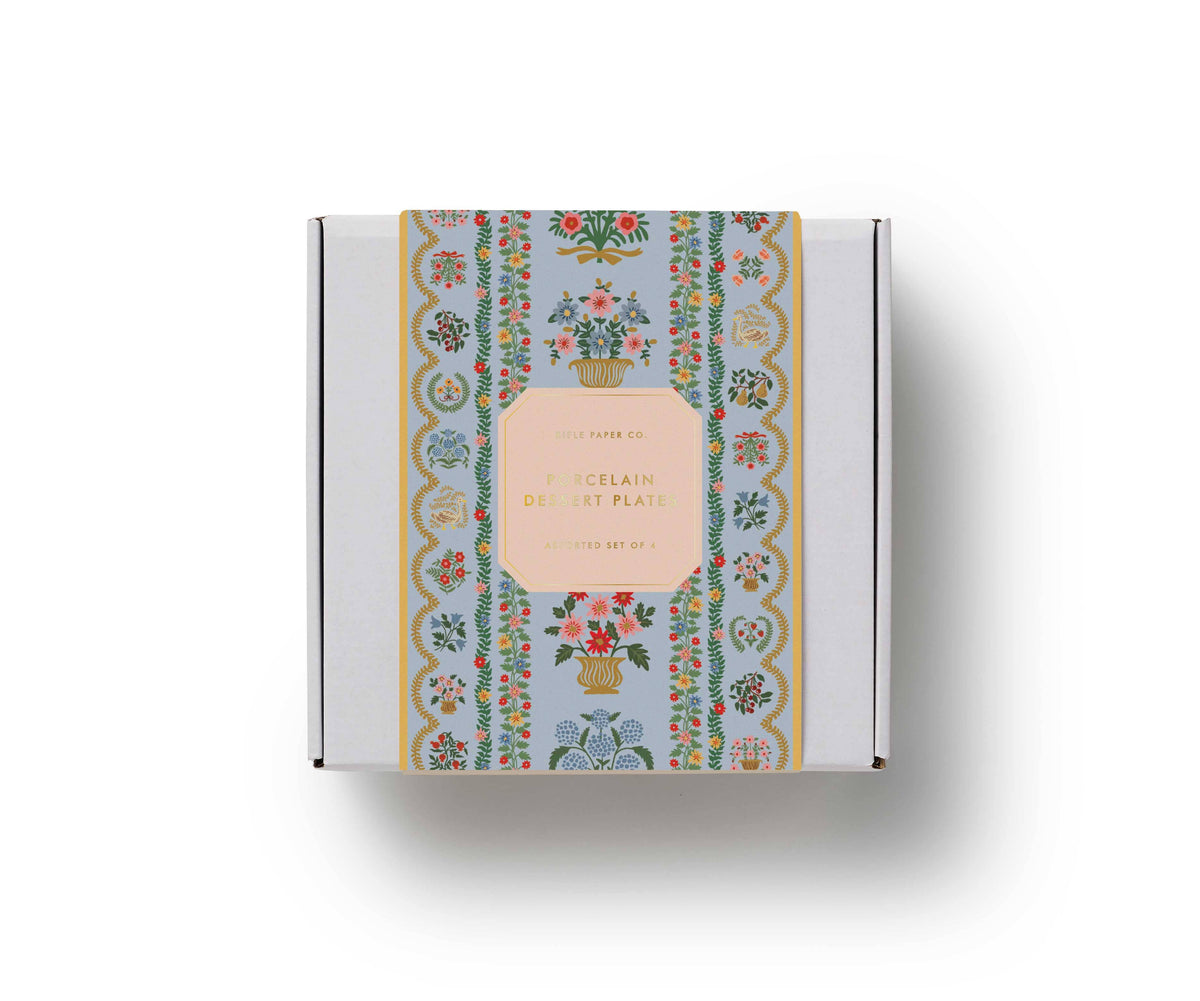 Rosette Porcelain Dessert Plate Set