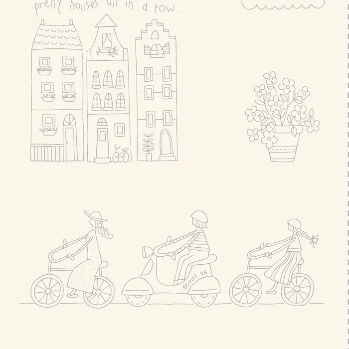 Out and About by Natalie Bird {Linen Stitchery Panel}