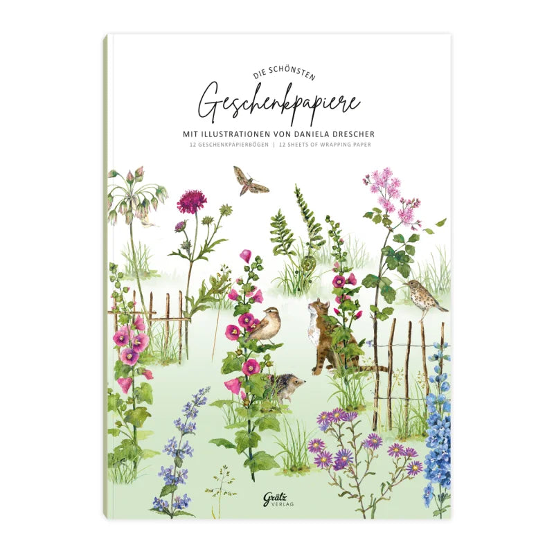 Hollyhocks Gift Wrap Book