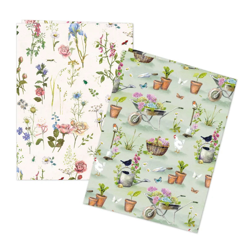 Hollyhocks Gift Wrap Book