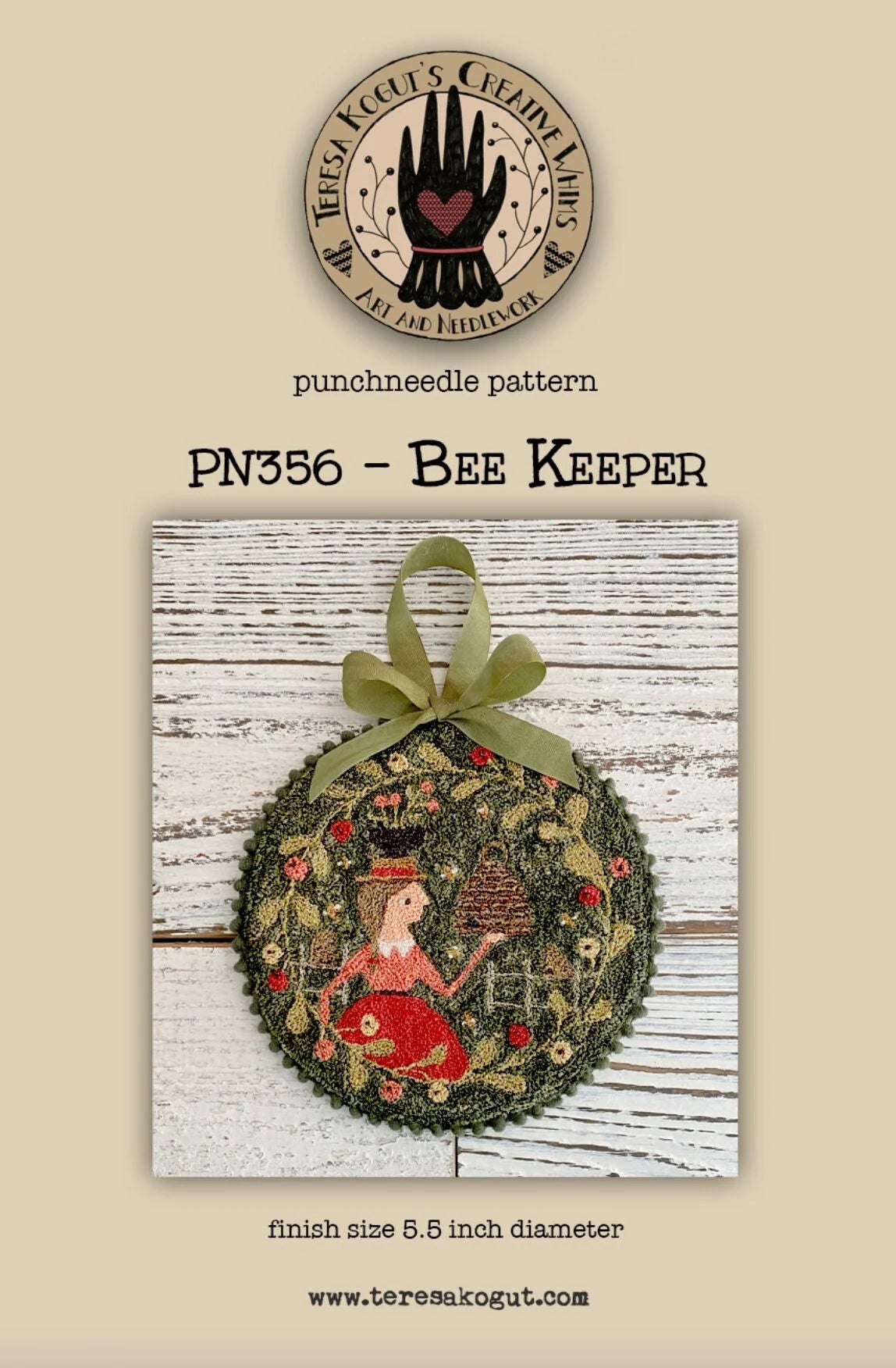 Bee Keeper, by Teresa Kogut Punch needle pattern
